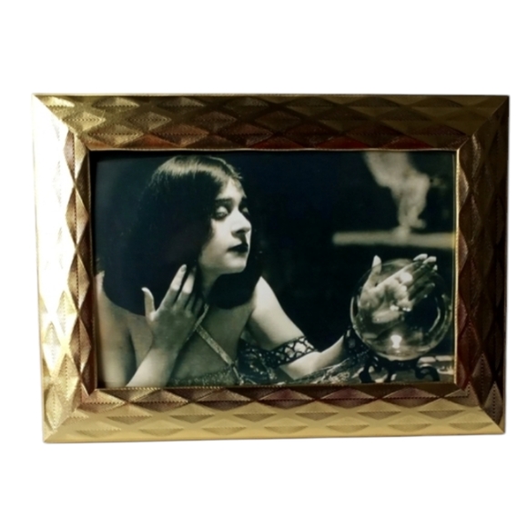 Vintage Gypsy Wiccan Fortune teller Crystal ball, Victorian gypsy Woman Art - Picture 1 of 8